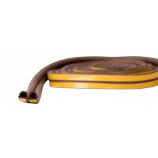 Уплотнитель самоклеящийся SHAPER D-профиль 9х7,5 коричневый, 100м/8шт